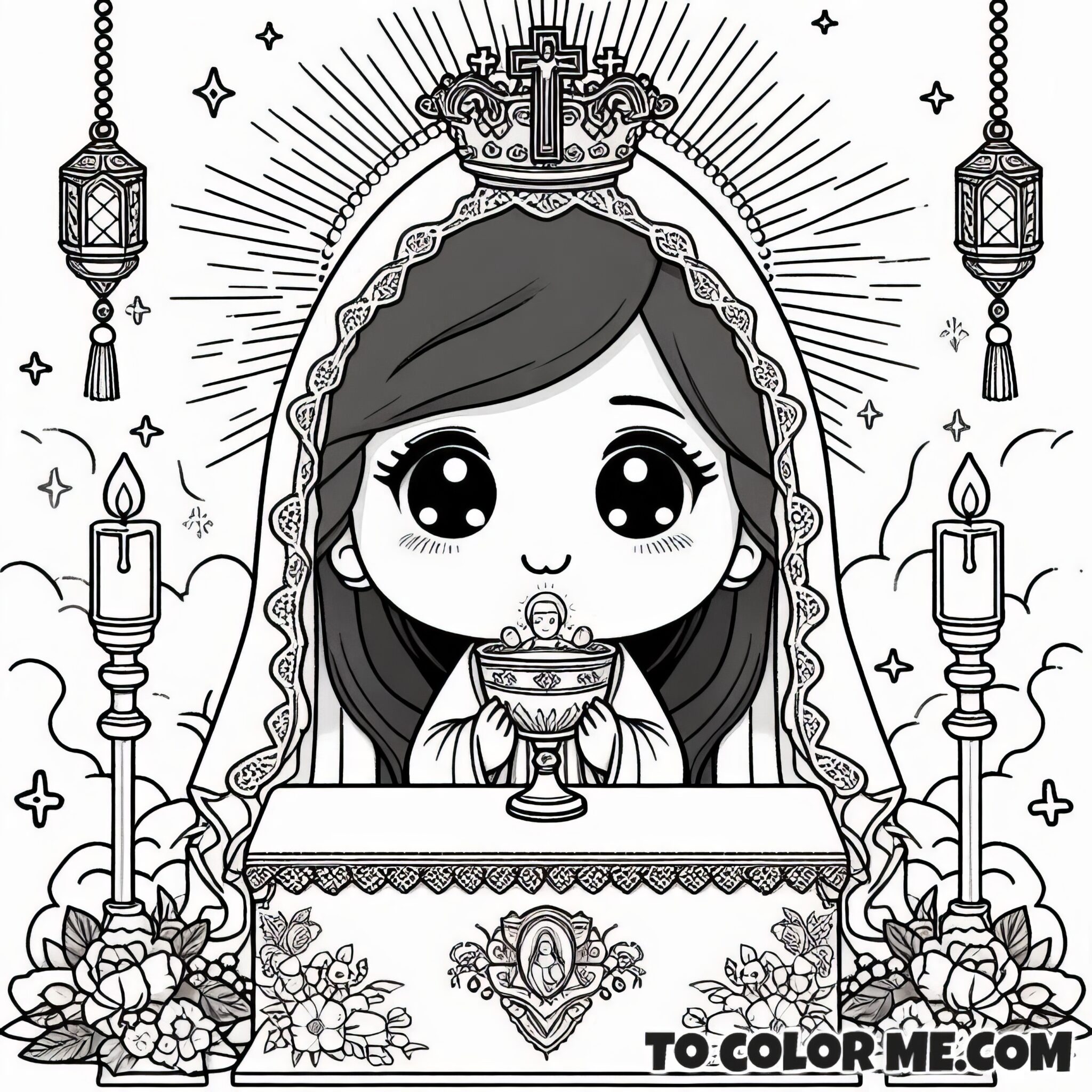 Sacred Art: Blessed Imelda Lambertini Coloring Page – To Color Me Faithful