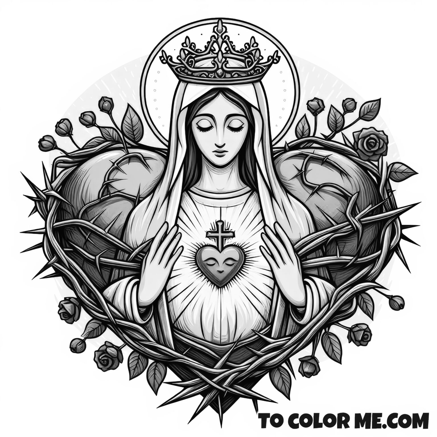 Fatima’s Pledge to the Immaculate Heart: A Coloring Page of Mary’s ...