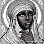 The Resilient Saint Monica: A Coloring Page for the Faithful