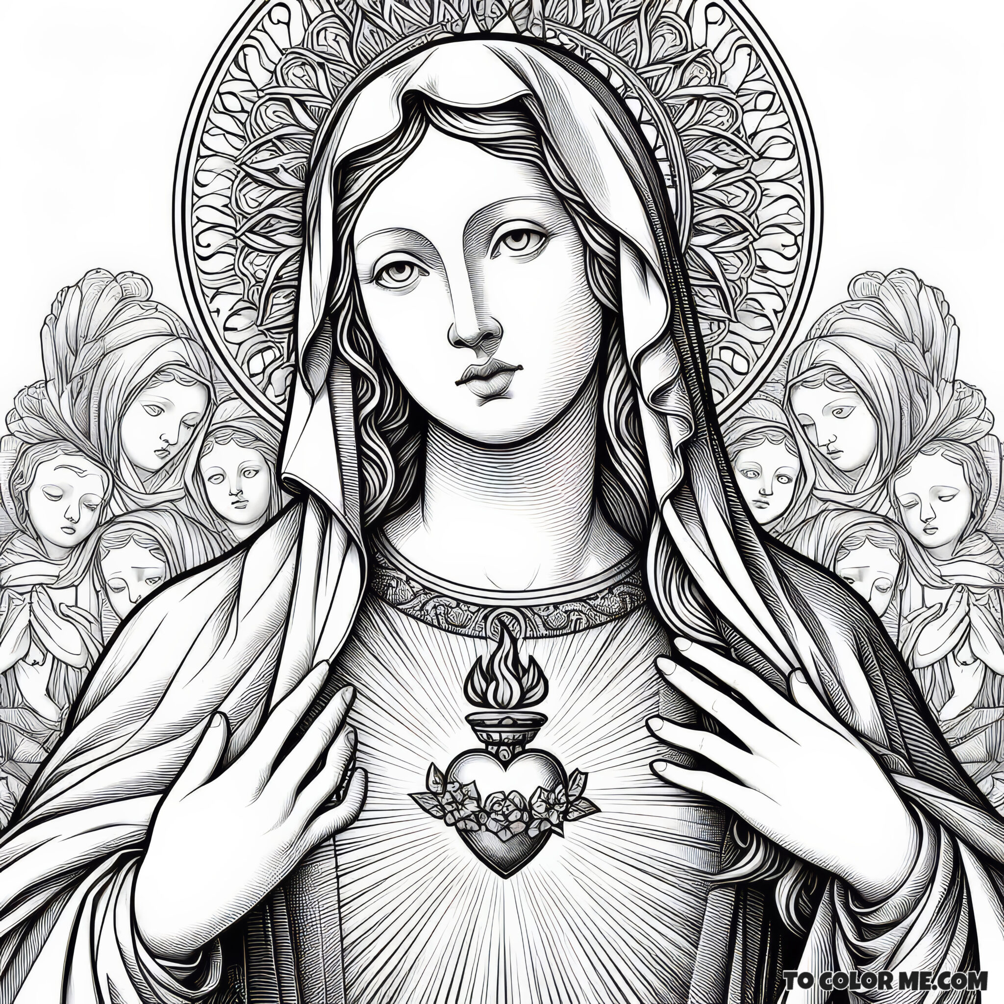 Immaculate Heart Of Mary The Coloring Edition To Color Me Free