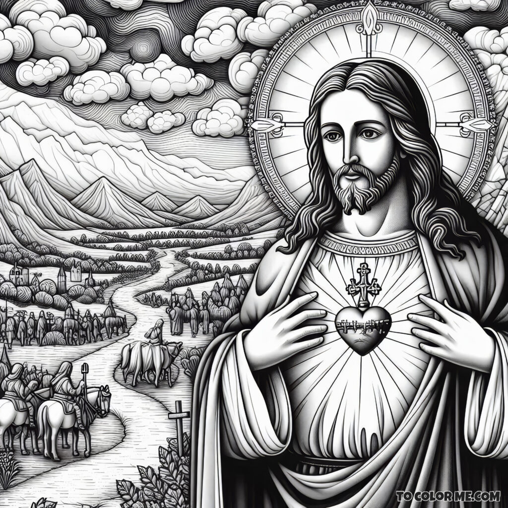 The Heart That Loves Unceasingly: Sacred Heart Coloring Pages