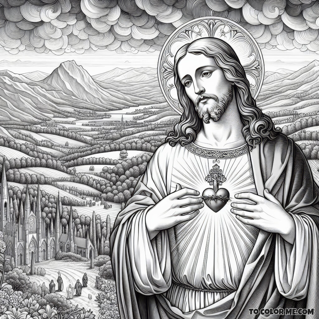 Coloring the Love of Christ: Sacred Heart Devotion Page