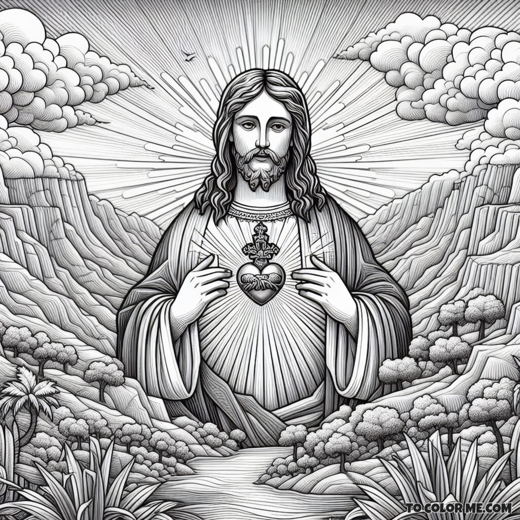 Coloring the Heart of the Redeemer: The Sacred Heart of Jesus