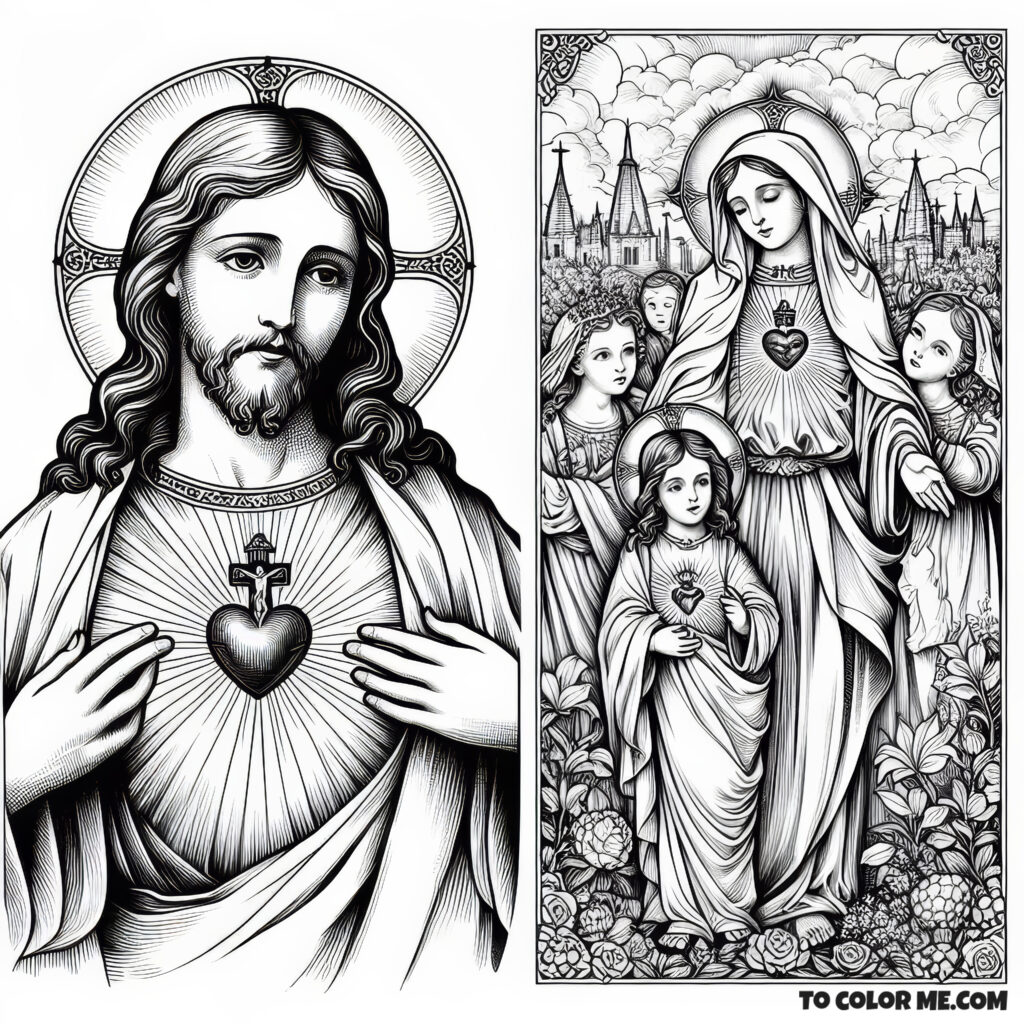 Sacred Heart’s Humility: Coloring Pages of Divine Love