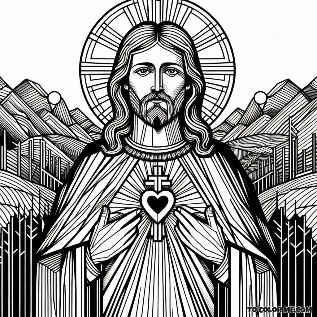 Coloring the Savior’s Heart: A Sacred Heart of Jesus Page