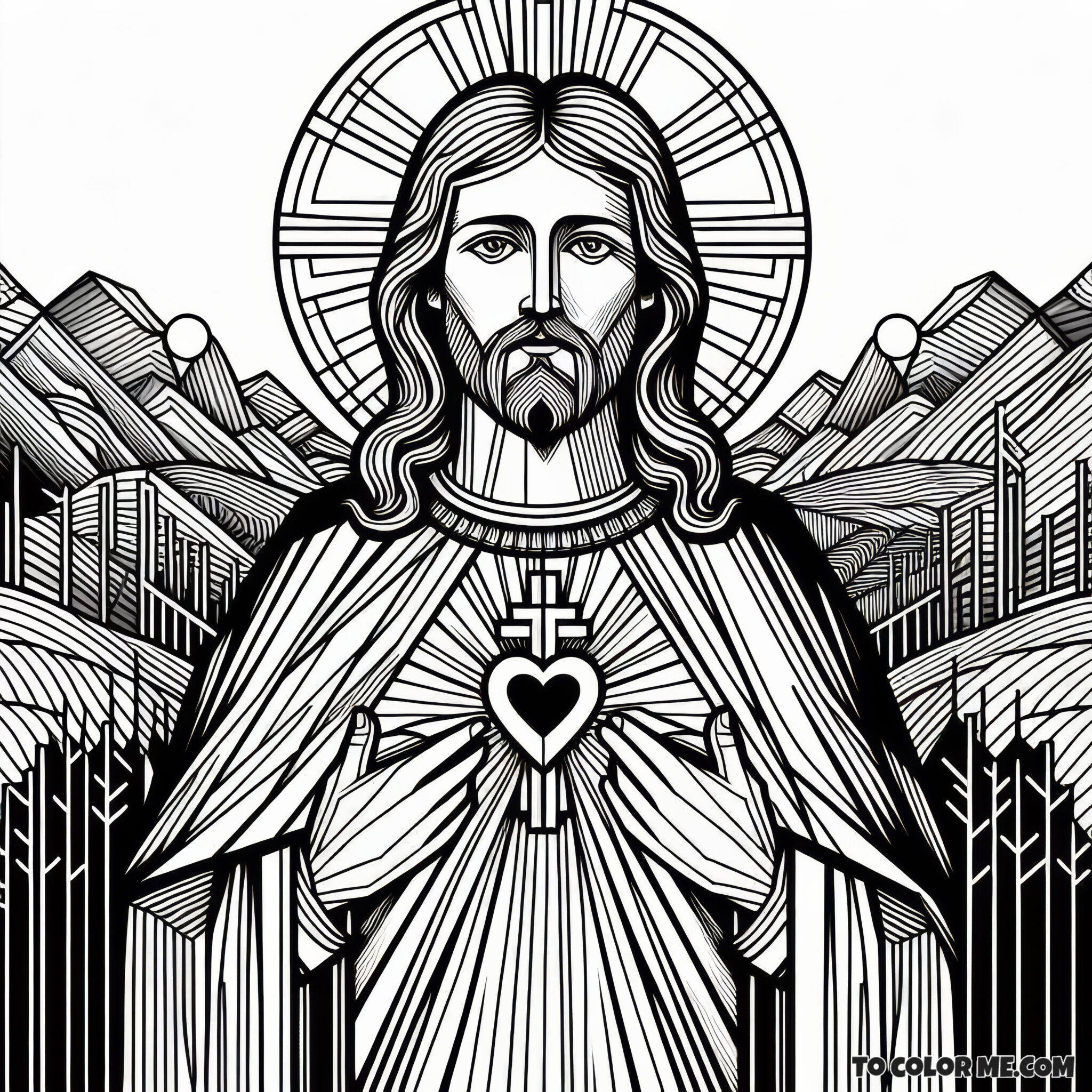 Coloring the Savior’s Heart: A Sacred Heart of Jesus Page – To Color Me ...