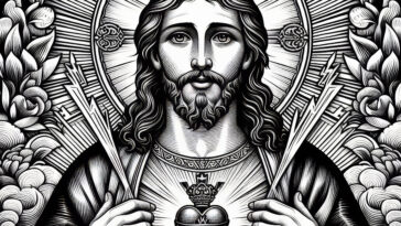 Coloring Divine Love: The Sacred Heart of Jesus Page